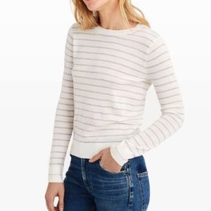 Club Monaco Kalani Scallop Hem Stripe Sweater